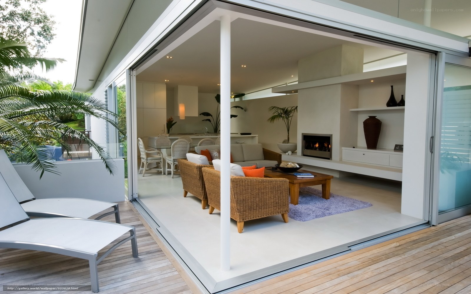 Modern home with outdoor lounge