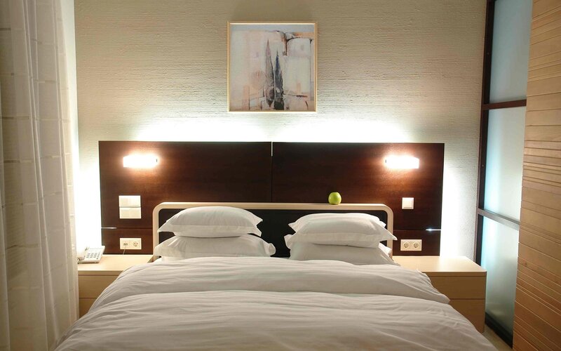 modern hotel bedroom interior