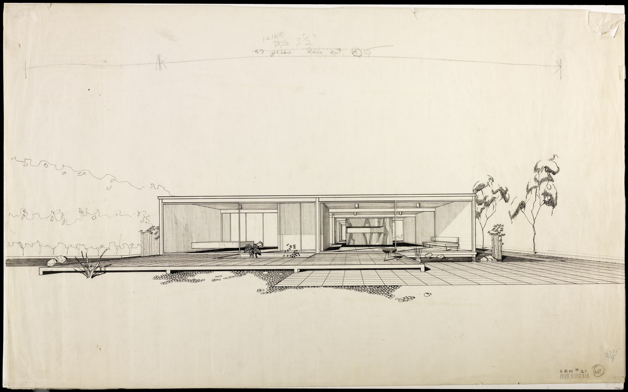 Modern house architectural drawing
