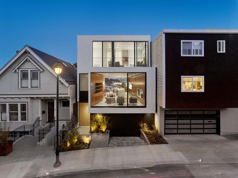 Modern House at Dusk — Blue, Calm, Night
