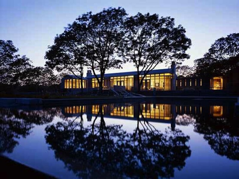 Modern House at Dusk — Blue