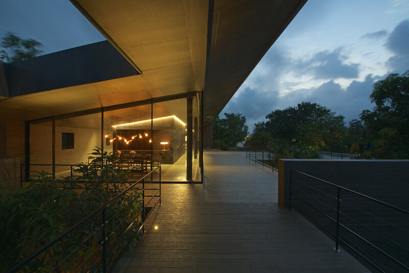 Modern House at Dusk — Gray, Serene, Night