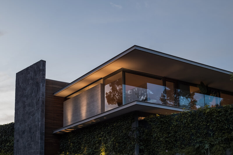 Modern House at Dusk — Gray