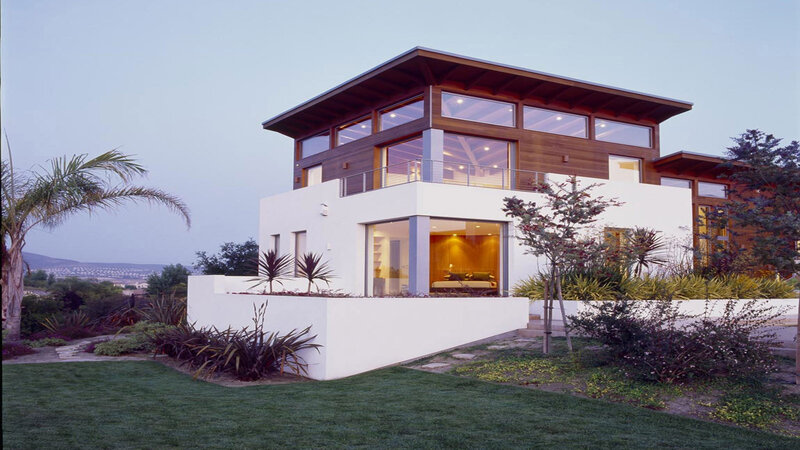 Modern House at Dusk — White