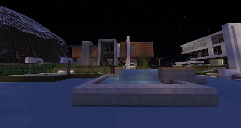 Modern House at Night — Blue, Serene, 3d Render, Pool, Building