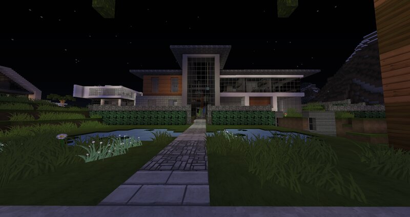 Modern House at Night — Green, Serene, 3d Render