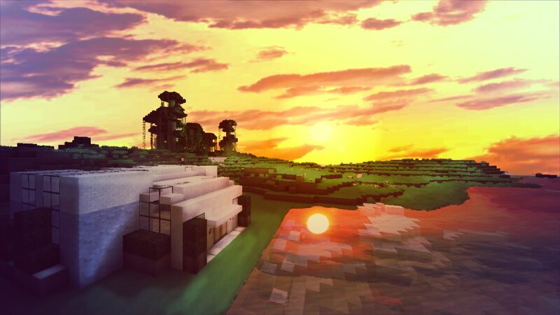 Modern House at Sunset — Yellow