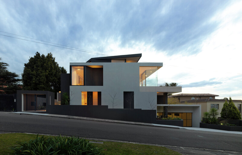 Modern House Exterior — Gray, Dramatic