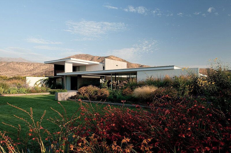 Modern house in desert landscape