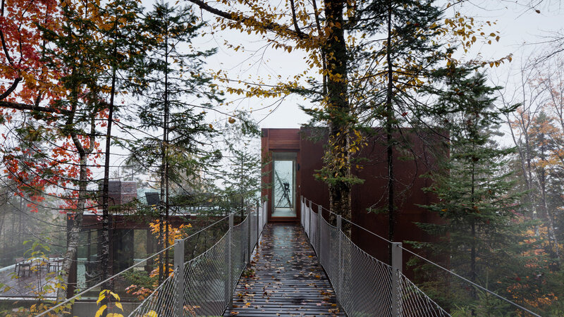 Modern House in Forest — Brown, Serene, Autumn