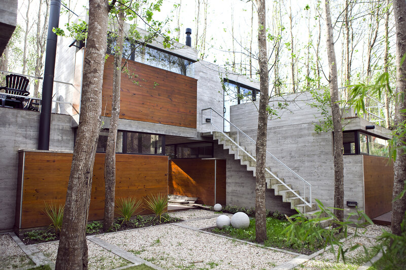 Modern House in Forest — Gray