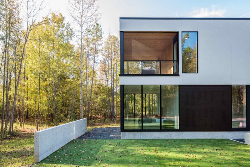 Modern House in Forest — Green, Serene, Autumn