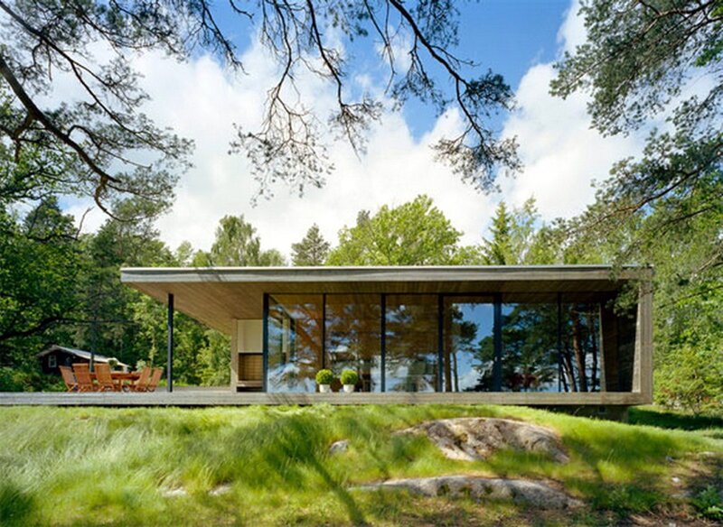 Modern House in Forest — Green