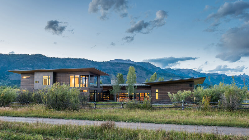 Modern House in Mountains — Blue