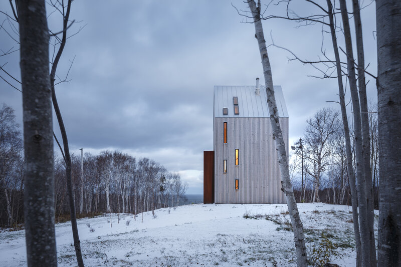 Modern House in Snow — White, Serene, Winter