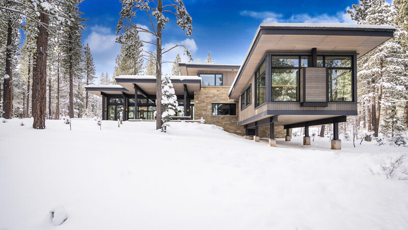 Modern House in Snow — White