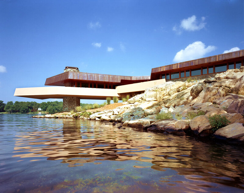 modern house on a lake