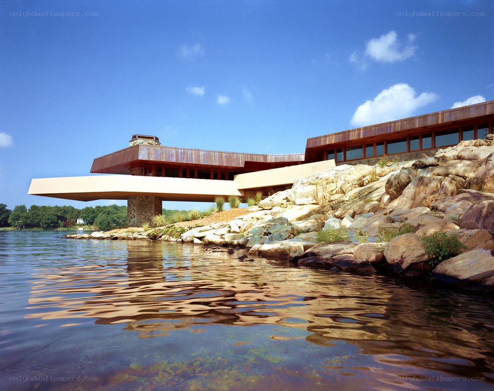 modern house on a lake