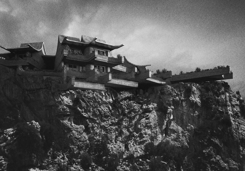 Modern House on Cliff — Black