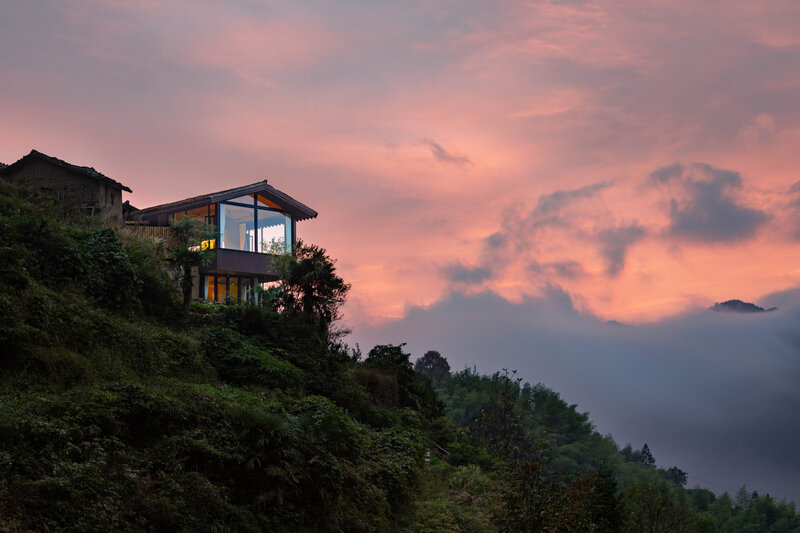 Modern House on Hillside — Pink