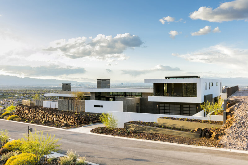 Modern House on Hillside — White
