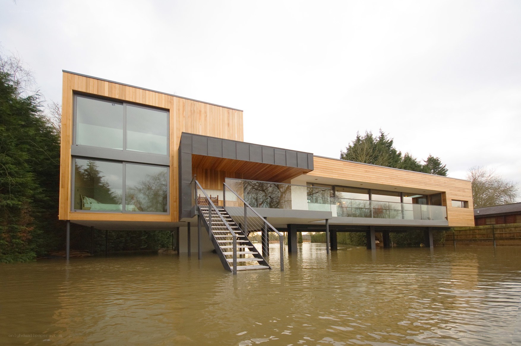 Modern house on stilts