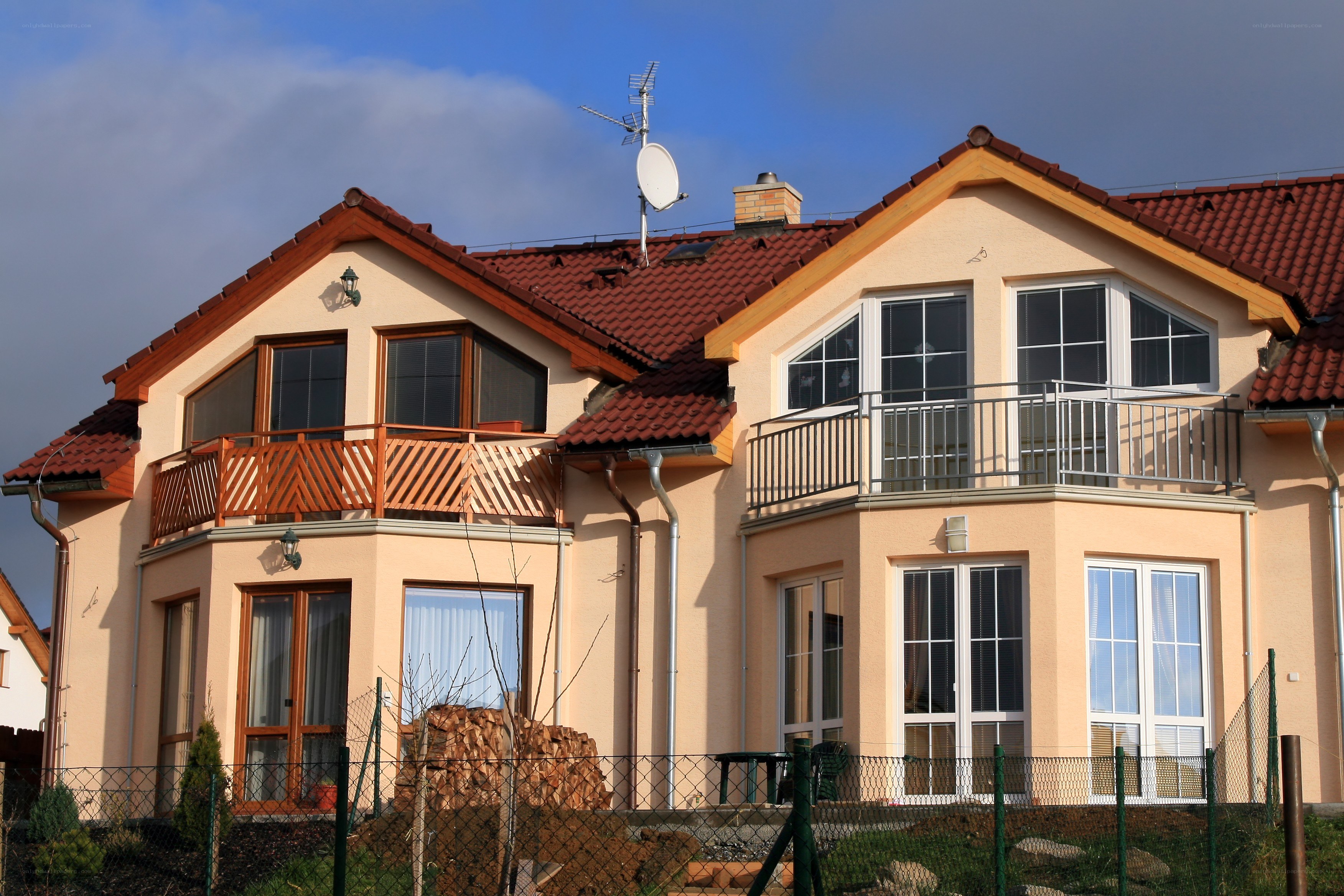modern house with balcony