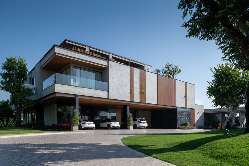 Modern House with Cars — Gray