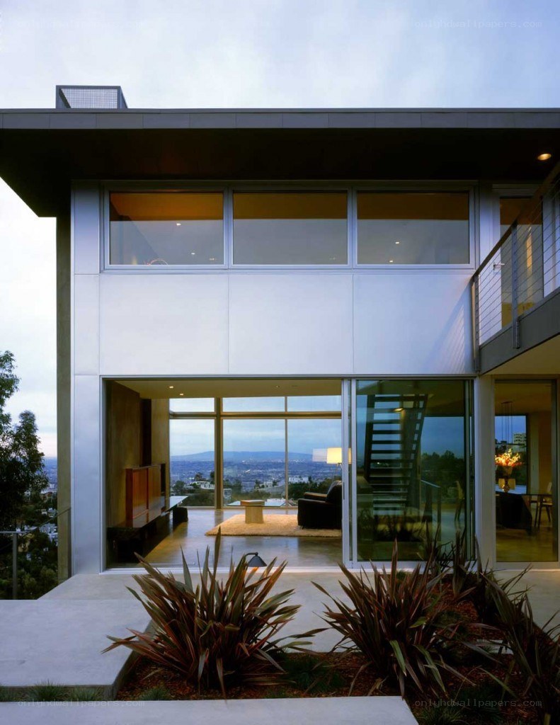 Modern house with city view
