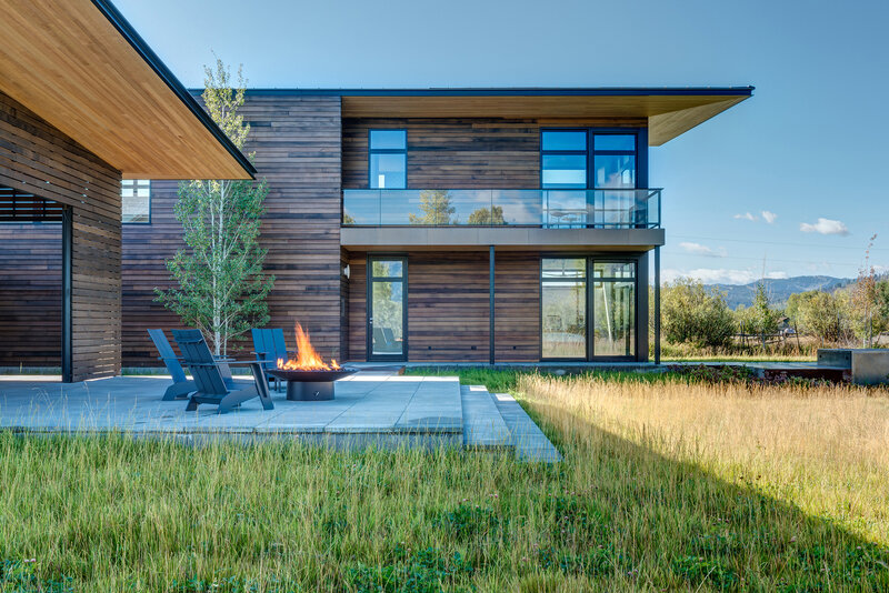 Modern House with Fire Pit