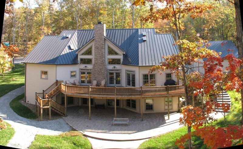 Modern house with metal roof