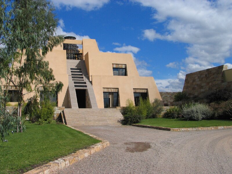 Modern house with outdoor staircase