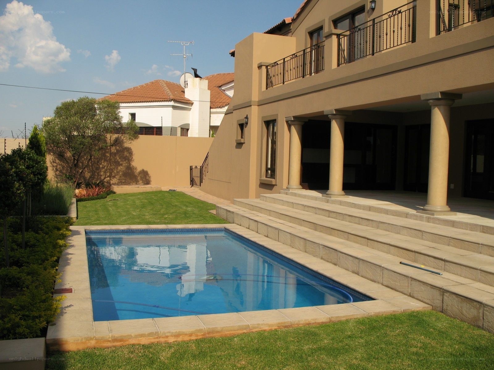 Modern house with pool and garden