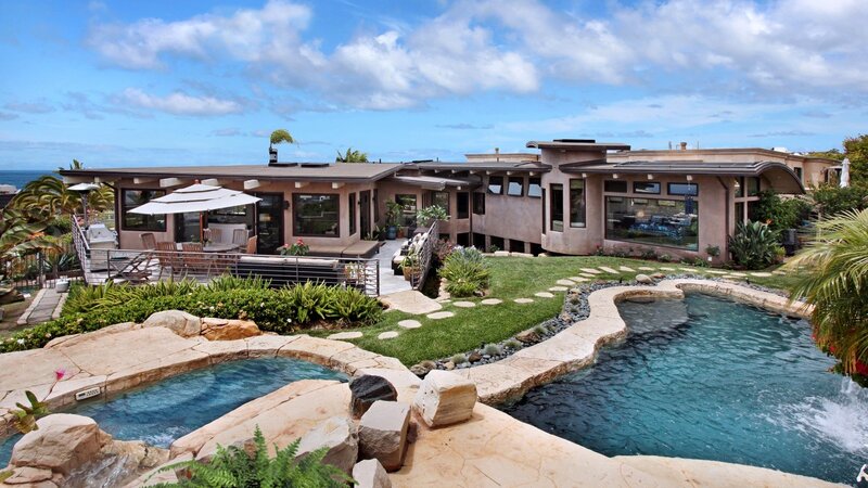 Modern House with Pool — Blue, Serene, Afternoon