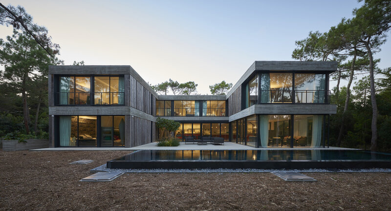 Modern House with Pool — Gray, Serene