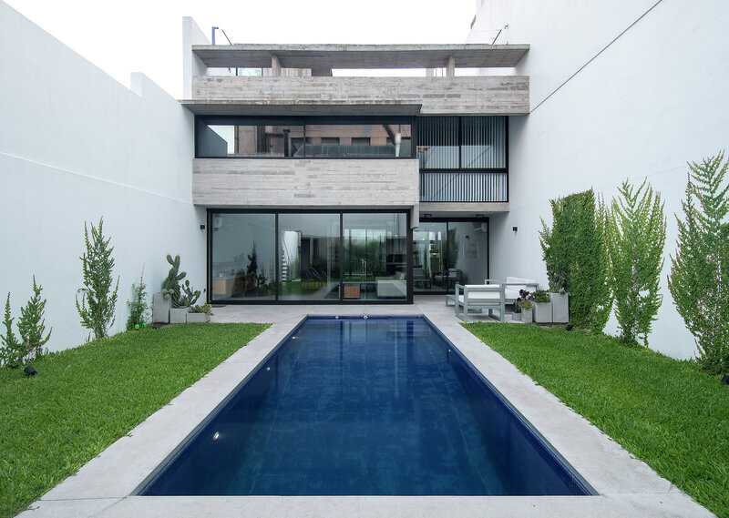 Modern House with Pool — White, Serene, Afternoon