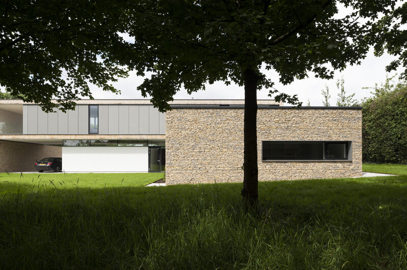 Modern House with Stone Facade