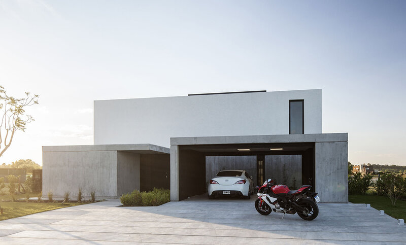 Modern House with Vehicles
