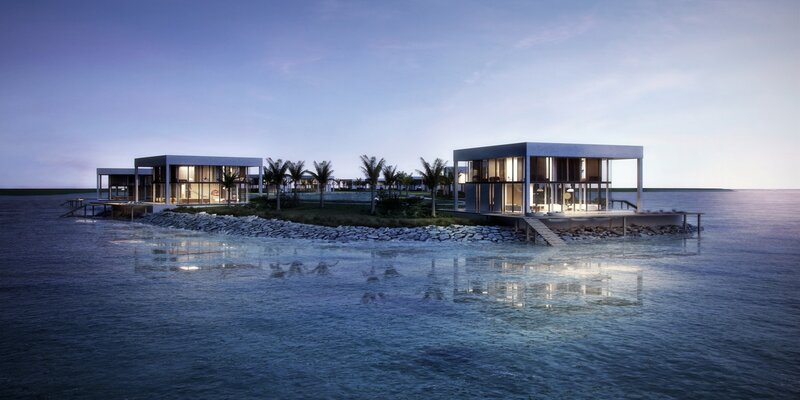 Modern Houses on Island