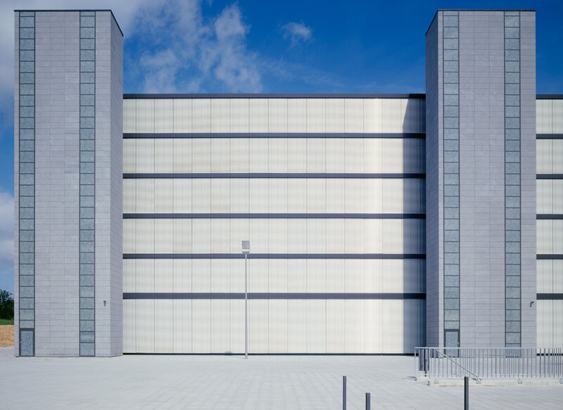 Modern industrial building facade