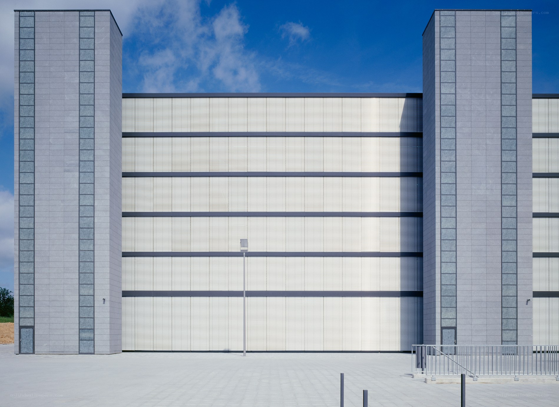 Modern industrial building facade