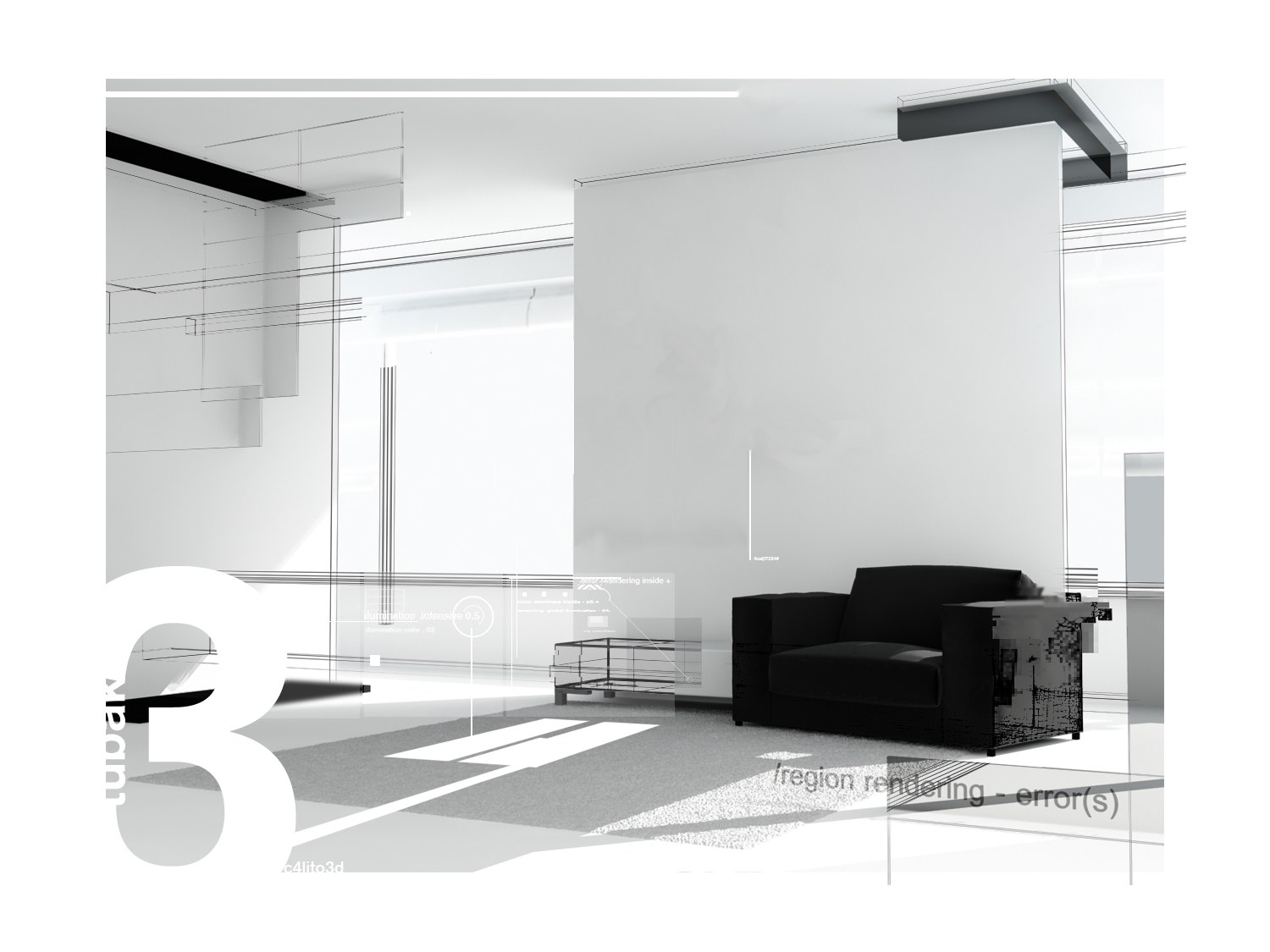 Modern interior rendering