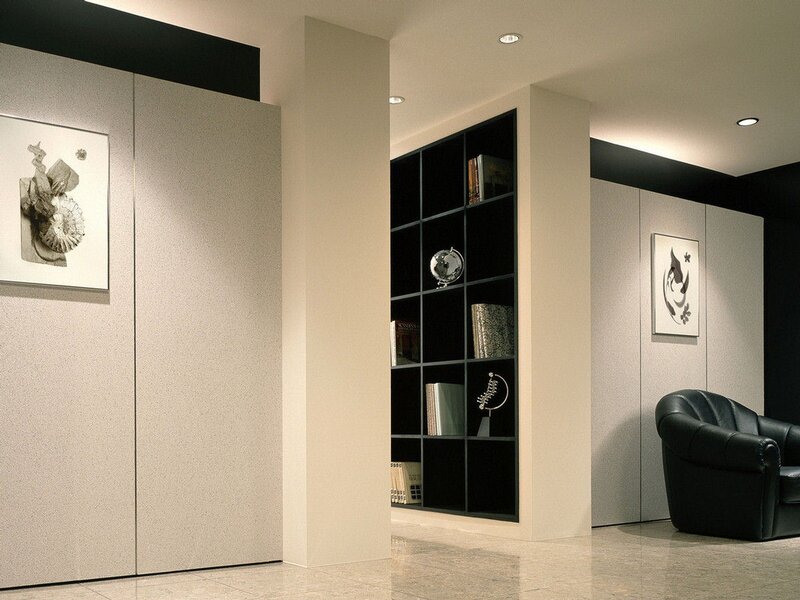 Modern interior with bookshelf