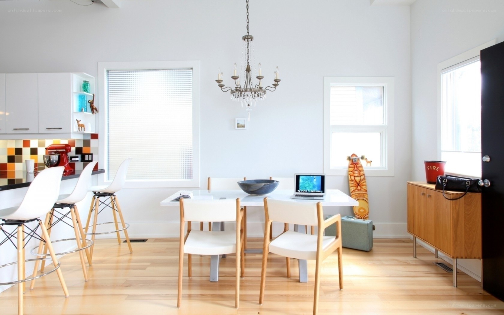 Modern kitchen and dining area