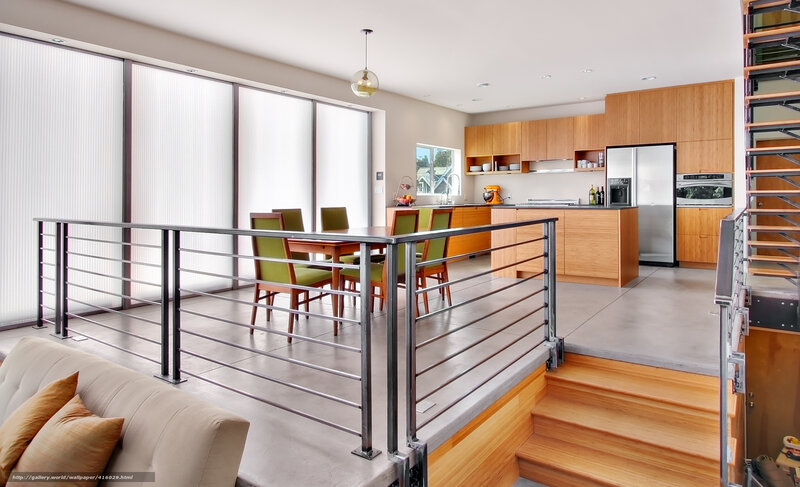 Modern Kitchen and Dining Area — Beige