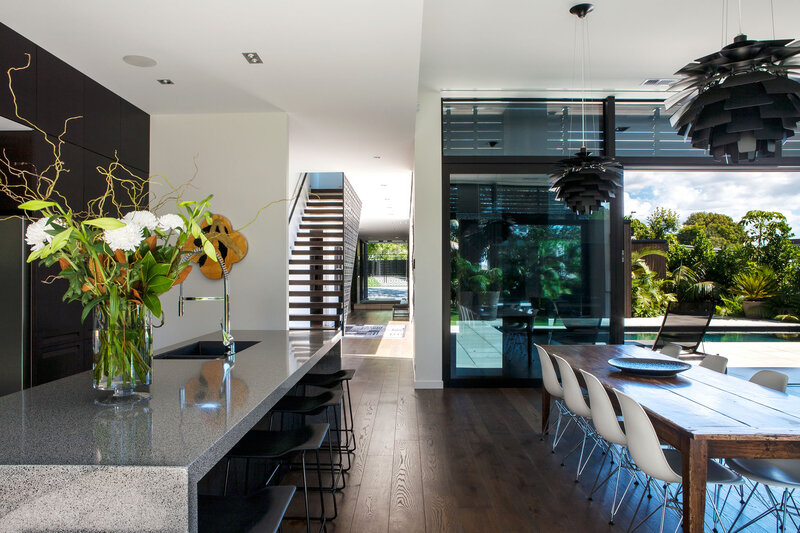 Modern Kitchen and Dining Area — Black