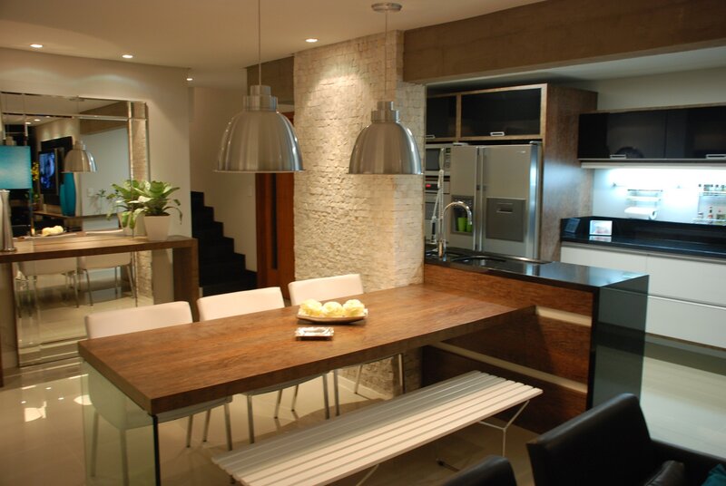 Modern Kitchen Dining Area — Brown, Contemporary