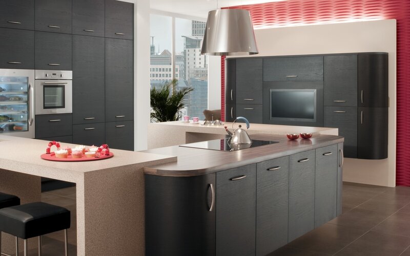 Modern Kitchen Interior — Black, Clean