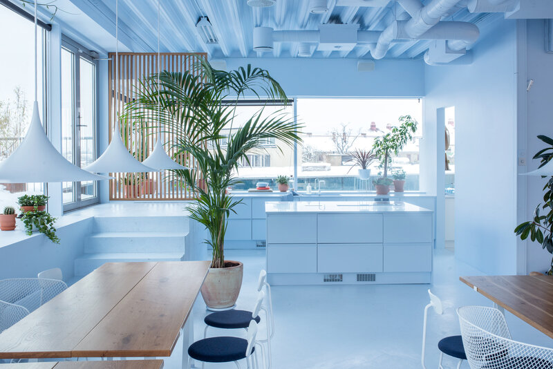 Modern Kitchen Interior — Blue, Serene