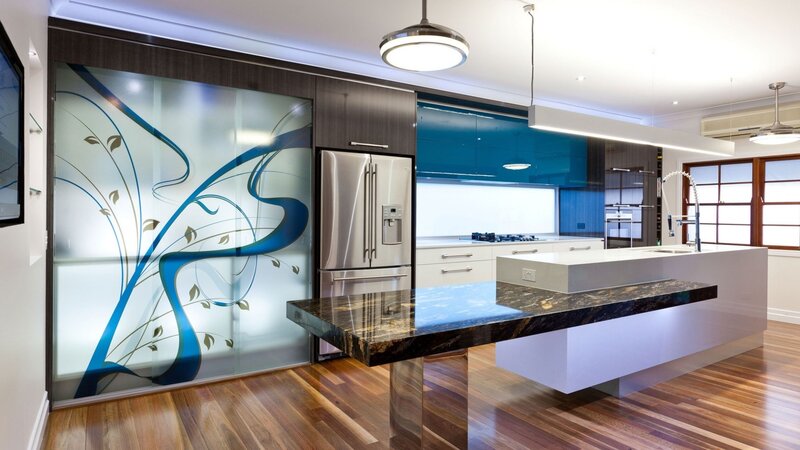 Modern Kitchen Interior — Blue